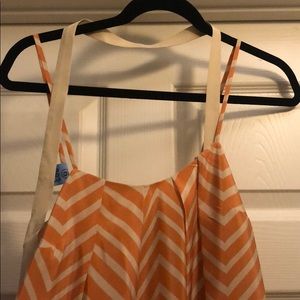French connection orange and cream dress with tie